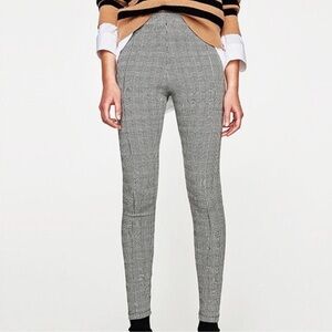 ZARA Gray Plaid Women's Leggings Dress Pants